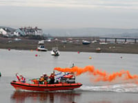 Santa swaps his sleigh for a lifeboat