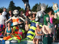 Mermaids test the water for a wild swim at Ashburtoon Pool