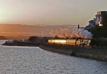 'Concorde' locomotive steams alongside the River Teign