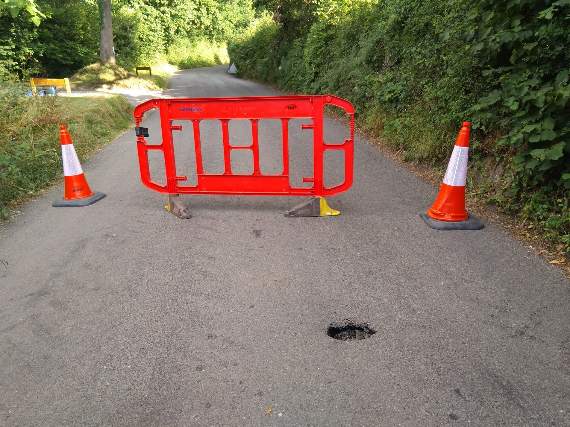 Small sinkhole gives Hennock motorists the runaround