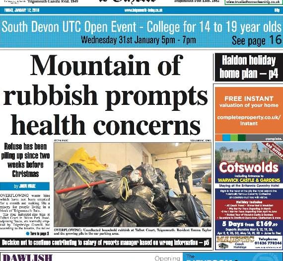 TEIGNMOUTH: Mountain of rubbish prompts health concerns