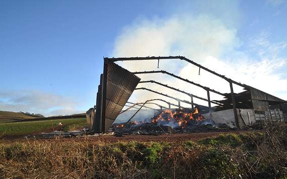 Stokeinteignhead barn fire burns for more than 12 hours