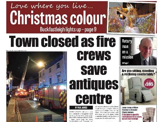Town closed as fire crews save antiques centre