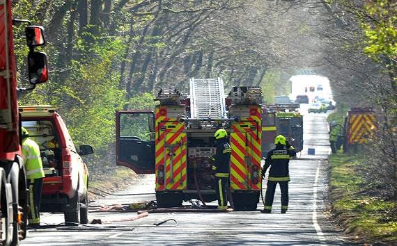 Heath fire forces road closure