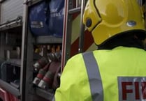 Mobile home severely damaged in fire at Haccombe with Combe
