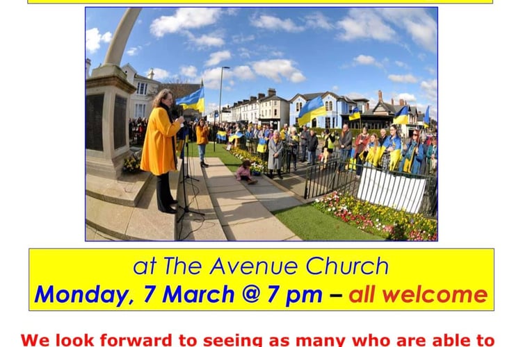 Ukraine Special Meeting tonight, Monday, in Newton Abbot.