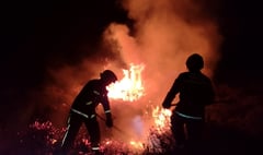 Fire crews tackle moorland blaze