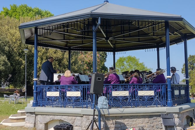 Okehampton Excelsior Silver Band christened the newly refurbished bandstand in Courtenay Park with a performance on Sunday, May 8