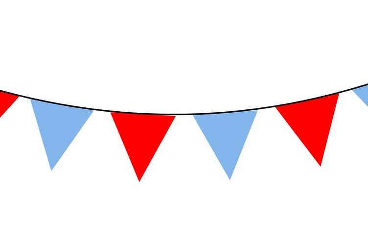 Bunting celebrating the Queen’s Jubilee. 
