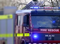 Fire on grass bank next to A38
