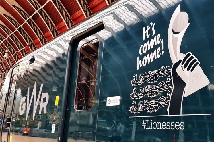 The Lionesses have been given pride of place for their Euro 2022 heroics Ð on the side of a Great Western Railway train.
Picture: GWR