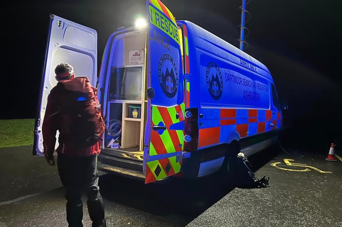 Ashburton’s Dartmoor Search and Rescue Team control vehicle on last night’s search.
©DartmoorSearch&RescueTeam-Ashburton