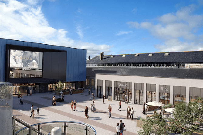 An artist’s impression of how the new cinema and plans for the market could look in the centre of Newton Abbot.