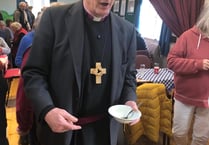 Bishop tucks in to soup fundraiser
