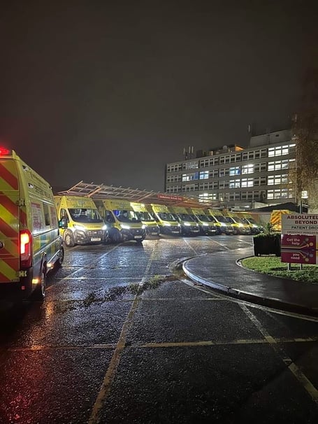 Ambulances at Torbay Hospital accident and emergency