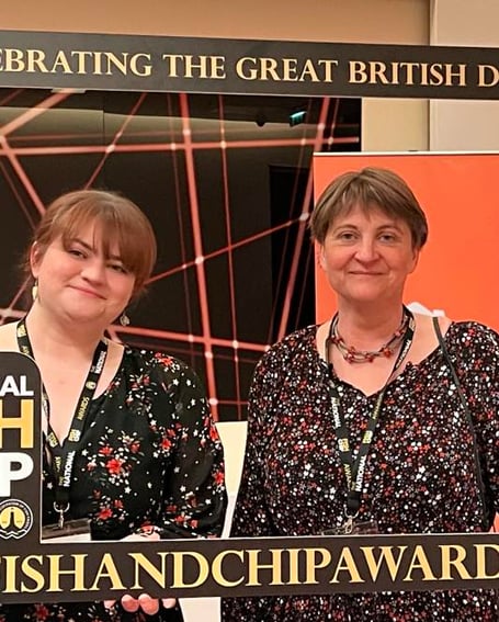 Jacksons’ Meghan and Claire Quelvennec at the National Fish and Chip Awards in London.