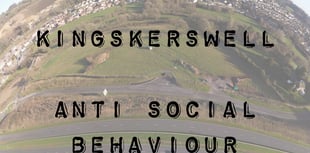 Youths kicking doors and bins and running in gardens 