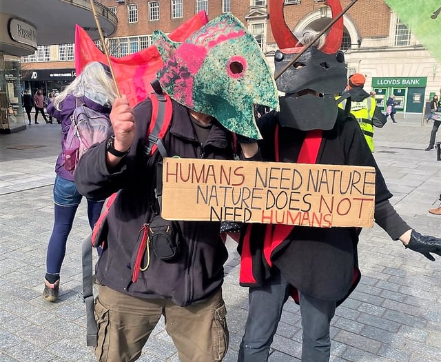 Teignbridge Extinction Rebellion team in Exeter Biodiversity protest