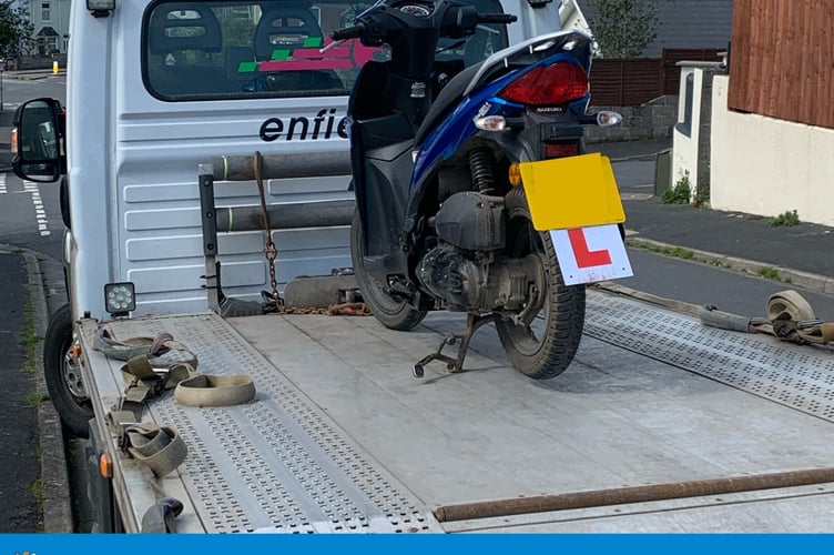 Noped... Police seize moped after rider fails to stop.
Picture: Newton Abbot Police Station (April 4, 2023)