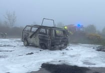 Campervan destroyed in fire at Little Haldon