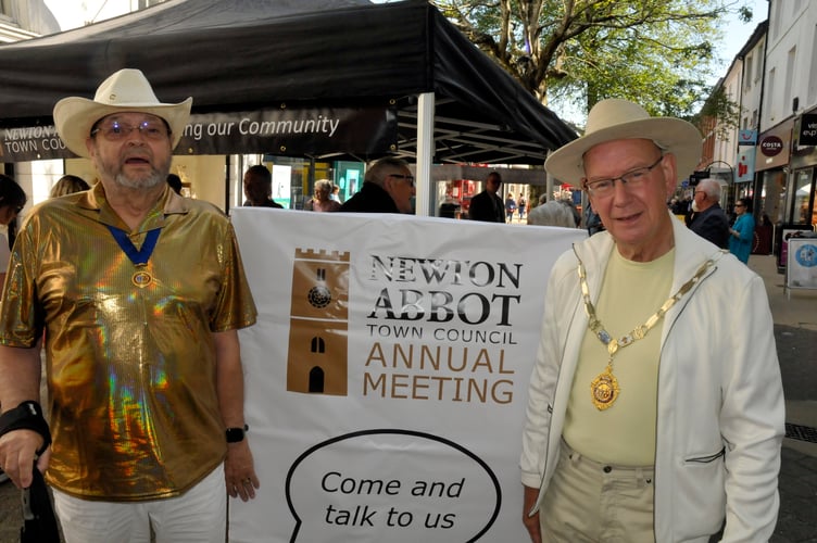 Mayor's Consort, Cllr Tom-Corney Walker, and Newton Abbot Mayor, Cllr David-Corney Walker