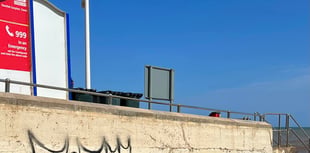 Vandals damage sea wall at Dawlish 
