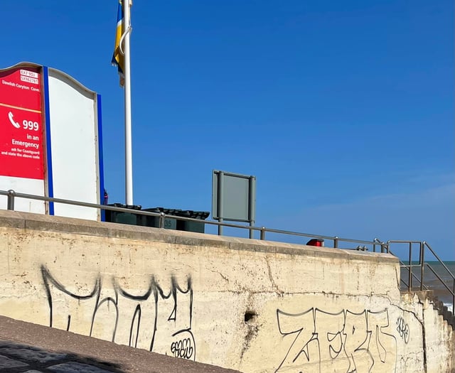 Vandals damage sea wall at Dawlish 
