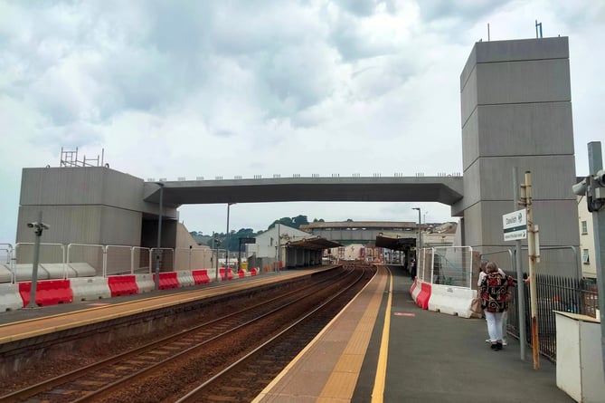Dawlish station's new footbridge now in place. Photo by Noreen Goodchild
