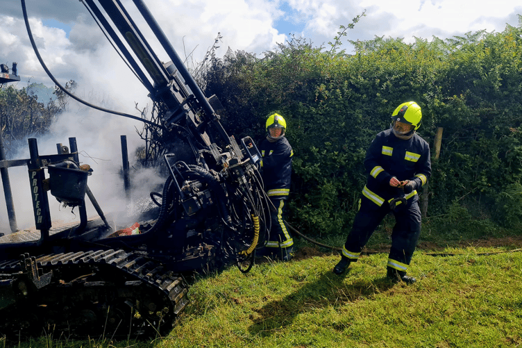 Firefighters release images of ramming machine fire at California Cross