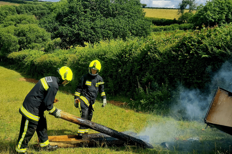 Firefighters release images of ramming machine fire at California Cross