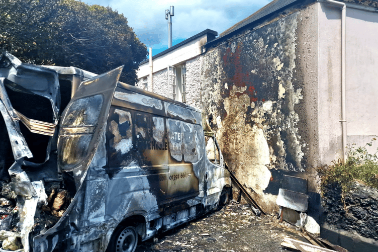 Firefighters release dramatic photos of care fire in Dittisham