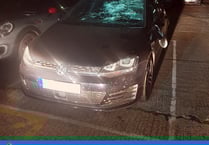 Man arrested after car windscreen smashed in Newton Abbot car park