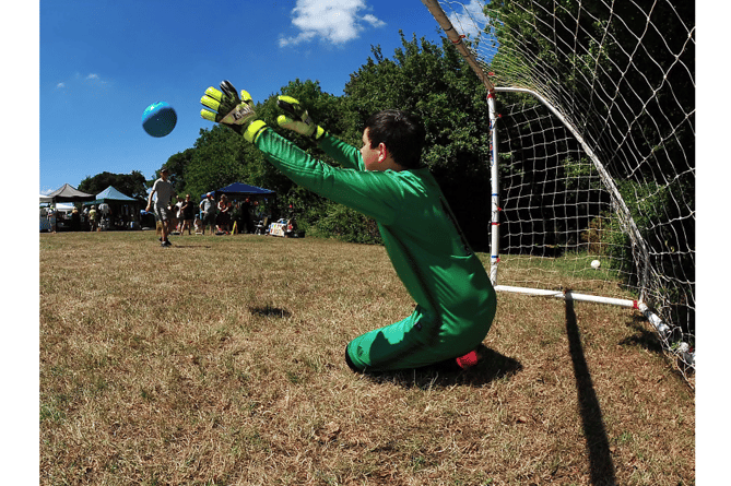 Saving grace: Beat the Keeper with Ethan Kelly from Ogwell Under 12s.