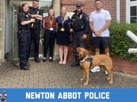 Police Dog Skye calls in on pupils at Newton Abbot College