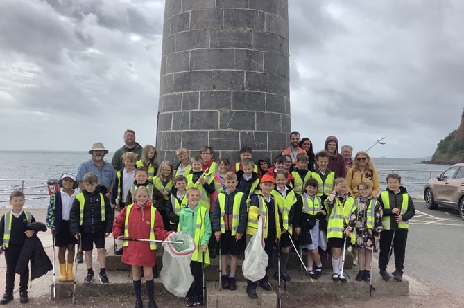 Pupils from Mill Lane school helped clean Teignmouth's Back Beach 