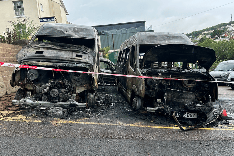 Community buses destroyed after fire in Dawlish