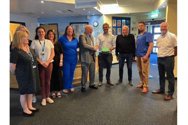 Dartmoor Vale Rotary Club members were delighted to present Kingskerswell and Ipplepen Medical Practice with the funds for this Spirometer. The doctors in the picture are: Richard Sanford, John McCormick, Helen Burlington, Pepa Bruce, Vicky Tilney. The rest of the team were Sonia Cartwright, Sharon Bray and Mark Procter, practice manager.