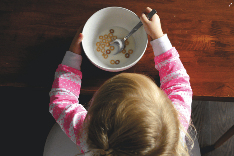 Child eating stock image