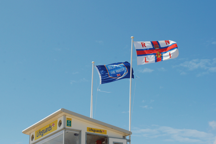 RNLI life guards stock image