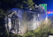 ICYMI: Fire crews clear up flipped car on A38 after collision 