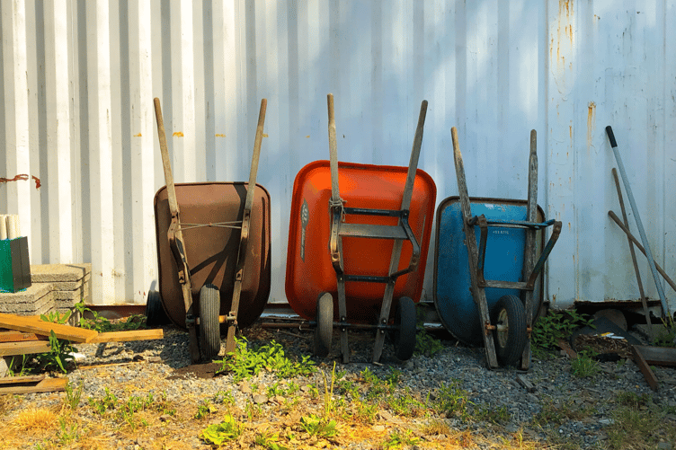 Wheel barrow stock image
