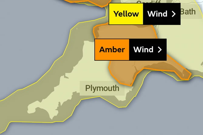 The area covered by the Amber Warning as Storm Antoni approaches.Picture: Met Office (5-8-23)