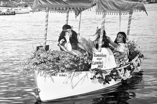 Members of the Teignmouth Players swap the Nile for the Teign as they take a trip in Cleopatra’s barge.