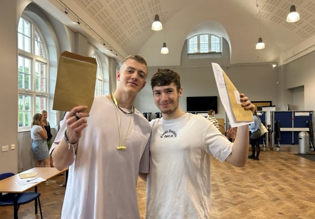 Nikolai and Johnny celebrating their great results atNewton Abbot College. Johnny is off to study Maths while Nikolai has an exciting gap year of travel planned.
Picture: NAC (17-8-23)