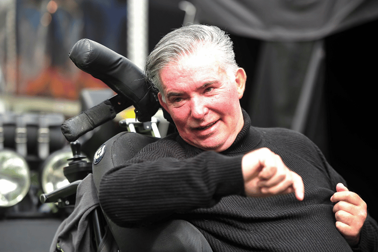 Eddie Kidd gears up for the motorcycle run across Dartmoor