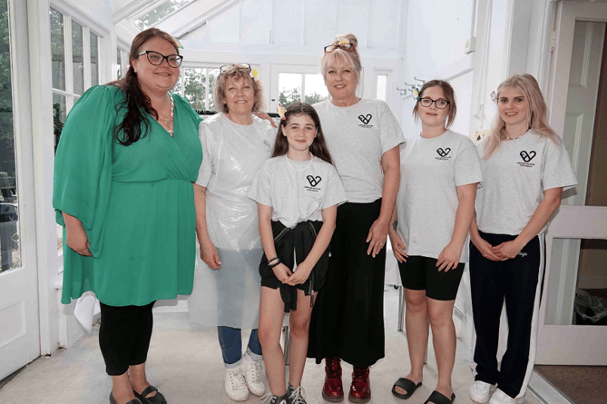 Mayor of Dawlish, Cllr Rosie Dawson, with members of Dawlish Action for Youth.