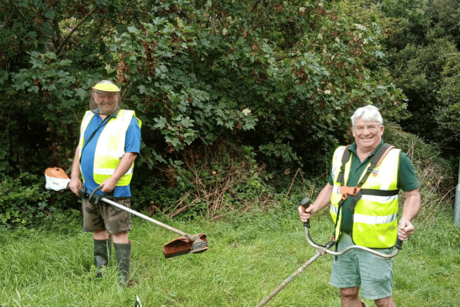 Dawlish Town Council working with the Dawlish's ACT Wildlife Wardens (Dave and Scott), Sustainable Dawlish and Devon County Council and volunteers has started on preparing the ground for wildflower seed planting at Oak Hill