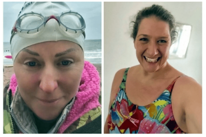 Claire Twitchin and her friend Liz Borbon will today, Thursday, be taking on the 2023 Mencap Marvels Relay Channel Swim.