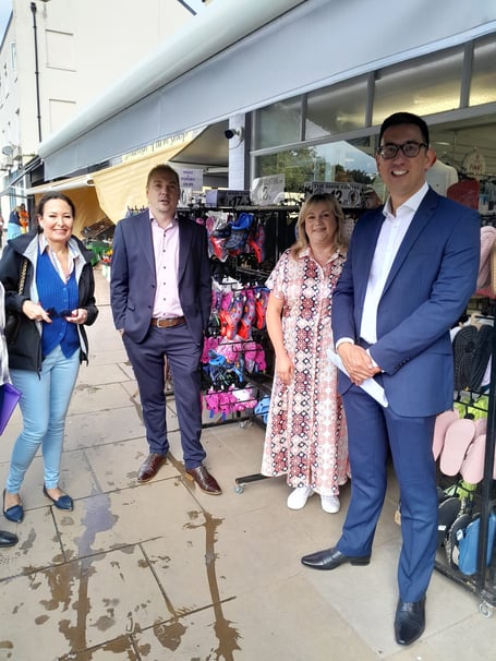 Anne Marie Morris MP discussing bank provision in Dawlish 