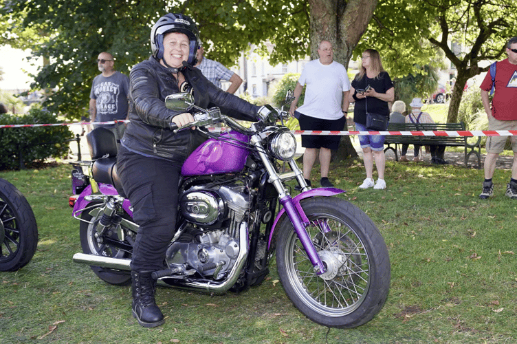 Eyes right... bikes 'n' trikes assemble in Dawlish for armed forces day